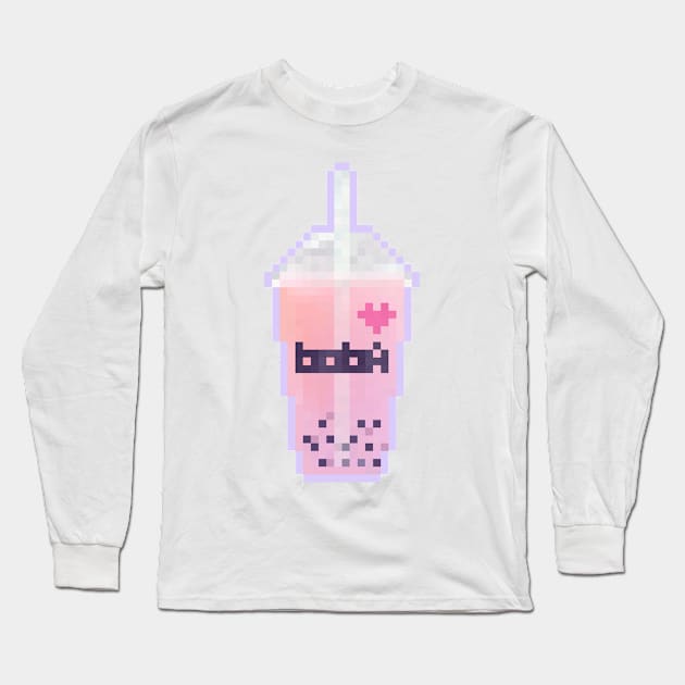 Pixel Boba - Taro Long Sleeve T-Shirt by dbnibbles